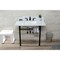 Kingston Brass 36 Carrara Marble Console Sink with Stainless Steel Legs, Marble WhiteMatte Black LMS3622M8SQ0ST - alternate 3